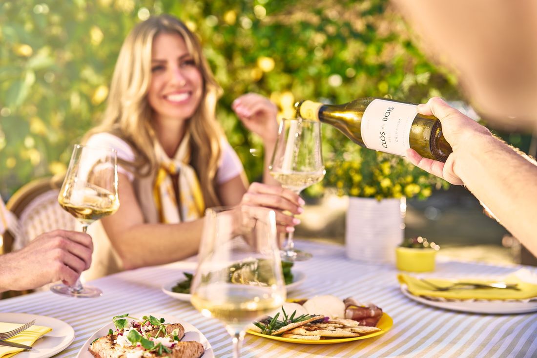 Friends enjoying Clos du Bois Chardonnay